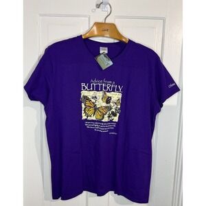 Advice From Nature - Butterfly-  Purple T-shirt Womens XL NWT - Ohme Gardens